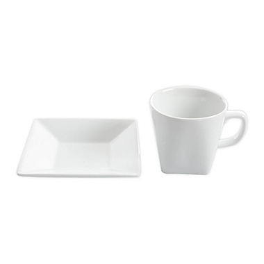 Our Table&trade; Simply White Rim Square 2-Piece Cup and Saucer Set. View a larger version of this product image.