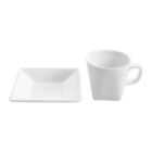Alternate image 1 for Our Table&trade; Simply White Rim Square 2-Piece Cup and Saucer Set