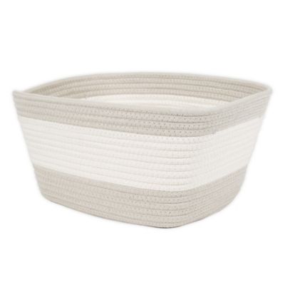 Squared Away&trade; Colorblock Small Coiled Rope Basket in Peyote Grey