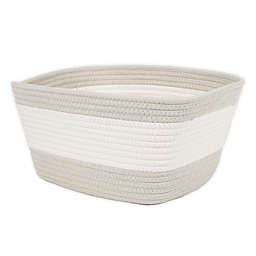 Squared Away™ Colorblock Small Coiled Rope Basket in Peyote Grey