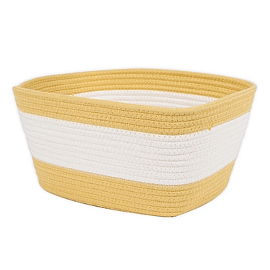 Squared Away&trade; Colorblock Small Coiled Rope Basket in Misted Yellow. View a larger version of this product image.