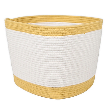 Squared Away&trade; Colorblock Large Coiled Rope Basket in Misted Yellow. View a larger version of this product image.