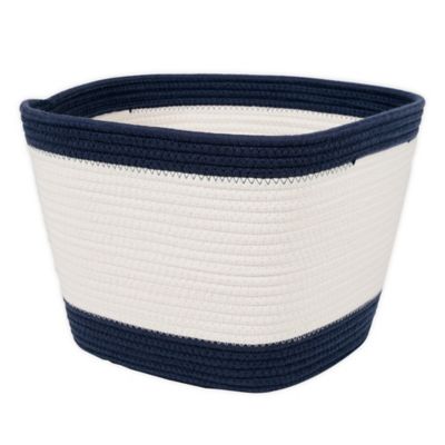 Squared Away&trade; Colorblock Medium Coiled Rope Basket in Blue Depths
