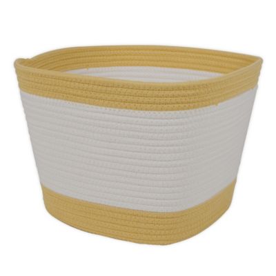 Squared Away&trade; Colorblock Medium Coiled Rope Basket in Misted Yellow