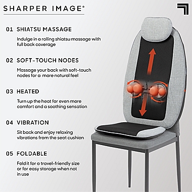Sharper Image&reg; 4-Node Shiatsu Massager Seat Topper. View a larger version of this product image.