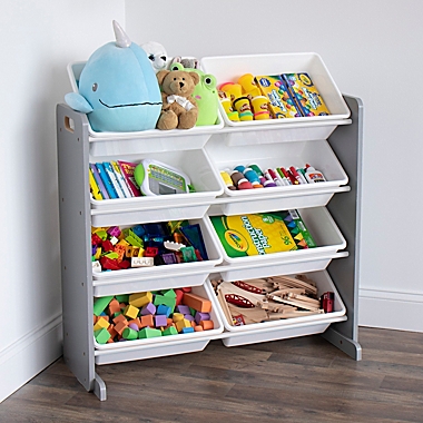 Humble Crew Toy Storage Organizer with 8 Large Storage Bins in Grey. View a larger version of this product image.