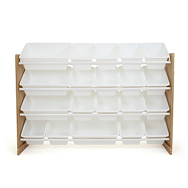 White/Natural XL Toy Storage Organizer with 20 Bi. View a larger version of this product image.