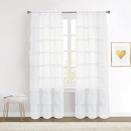 Vcny Home Vian Ruffle Rod Pocket Sheer, Ruffled Priscilla Shower Curtains