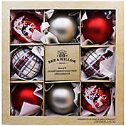 Bee &amp; Willow&trade; Classic Glass Christmas Ornaments in Red/Silver (Set of 8)