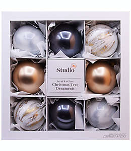 Esferas navideñas de vidrio Studio 3B™ modernas color dorado/plata