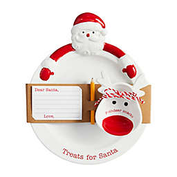 Mud Pie® Santa Cookie Plate and Bowl Set in White