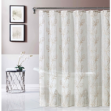 White Croscill Fabric Shower Curtain Liner 70-inch by 72-inch 