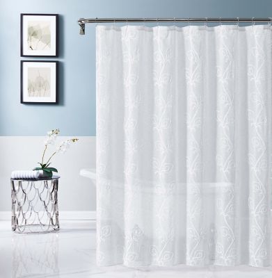 Dainty Home 70-Inch x 72-Inch Stella Embroidered Shower Curtain