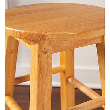 Classic 24-Inch Wood Counter Stool with Round Seat in Natural Finish. View a larger version of this product image.