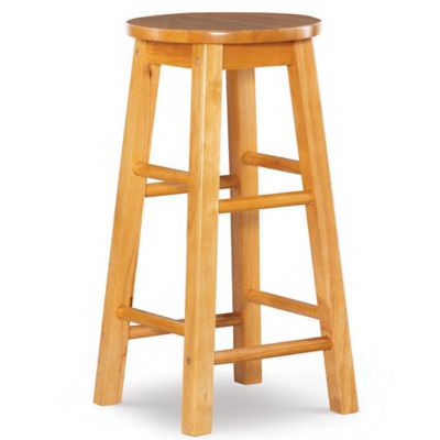 Classic Wood Stools with Round Seat in Natural Finish