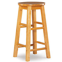 Classic Wood Stools with Round Seat in Natural Finish