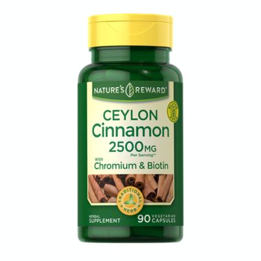 Nature's Reward&trade; 90-Count Ceylon Cinnamon 2500 mg Vegetarian Capsules. View a larger version of this product image.