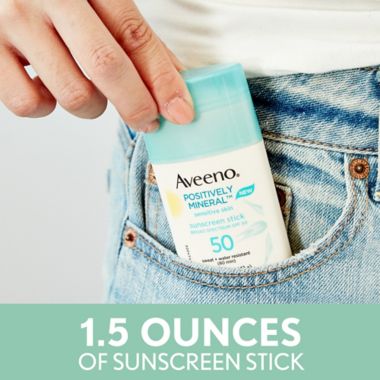 Aveeno&reg; Positively Mineral&trade; 1.5 oz. Sensitive Skin Sunscreen Stick SPF 50. View a larger version of this product image.