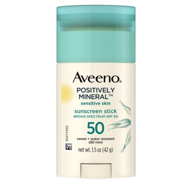 Aveeno&reg; Positively Mineral&trade; 1.5 oz. Sensitive Skin Sunscreen Stick SPF 50. View a larger version of this product image.