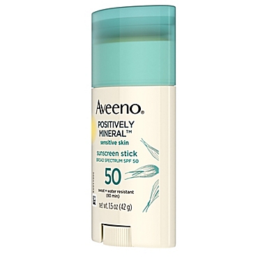 Aveeno&reg; Positively Mineral&trade; 1.5 oz. Sensitive Skin Sunscreen Stick SPF 50. View a larger version of this product image.