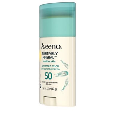 Aveeno&reg; Positively Mineral&trade; 1.5 oz. Sensitive Skin Sunscreen Stick SPF 50. View a larger version of this product image.