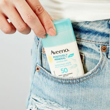 Aveeno&reg; Positively Mineral&trade; 1.5 oz. Sensitive Skin Sunscreen Stick SPF 50. View a larger version of this product image.