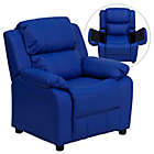 Alternate image 0 for Flash Furniture Vinyl Kids Recliner with Storage Arms in Blue