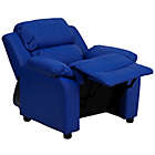 Alternate image 5 for Flash Furniture Vinyl Kids Recliner with Storage Arms in Blue