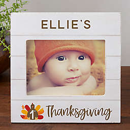 Baby's First Thanksgiving Personalized Horizontal Shiplap Frame