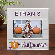 Baby&#39;s First Halloween Personalized 4-Inch x 6-Inch Horizontal Shiplap Frame