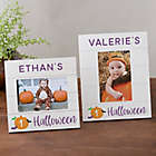 Alternate image 1 for Baby&#39;s First Halloween Personalized Horizontal 5-Inch x 7-Inch Shiplap Frame