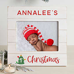 Baby's First Christmas Personalized Horizontal Shiplap Frame