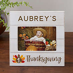 Baby's First Thanksgiving Personalized Horizontal 4-Inch x 6-Inch Shiplap Frame