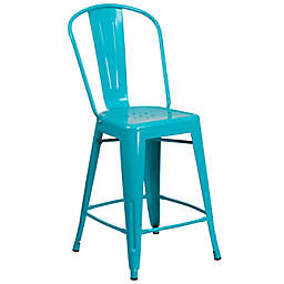 Flash Furniture 24-Inch Metal Stool in Blue