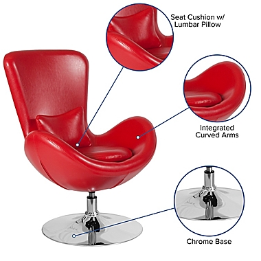 Flash Furniture Egg Series Reception Leather Lounge Side Chair. View a larger version of this product image.