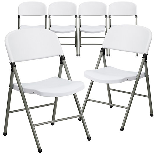 Alternate image 1 for Flash Furniture Plastic Folding Chair in White (Set of 6)