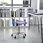 Alternate image 1 for Flash Furniture Rolling Plastic Stool with Tractor Seat in Violet
