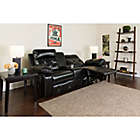 Alternate image 1 for Flash Furniture 78-Inch Leather 2-Seat Reclining Theater Set in Black