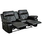 Alternate image 2 for Flash Furniture 78-Inch Leather 2-Seat Reclining Theater Set in Black