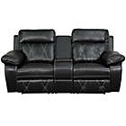 Alternate image 0 for Flash Furniture 78-Inch Leather 2-Seat Reclining Theater Set in Black