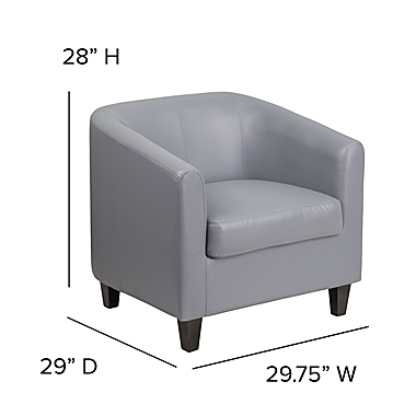 Flash Furniture 28-Inch Leather Reception Chair in Grey. View a larger version of this product image.