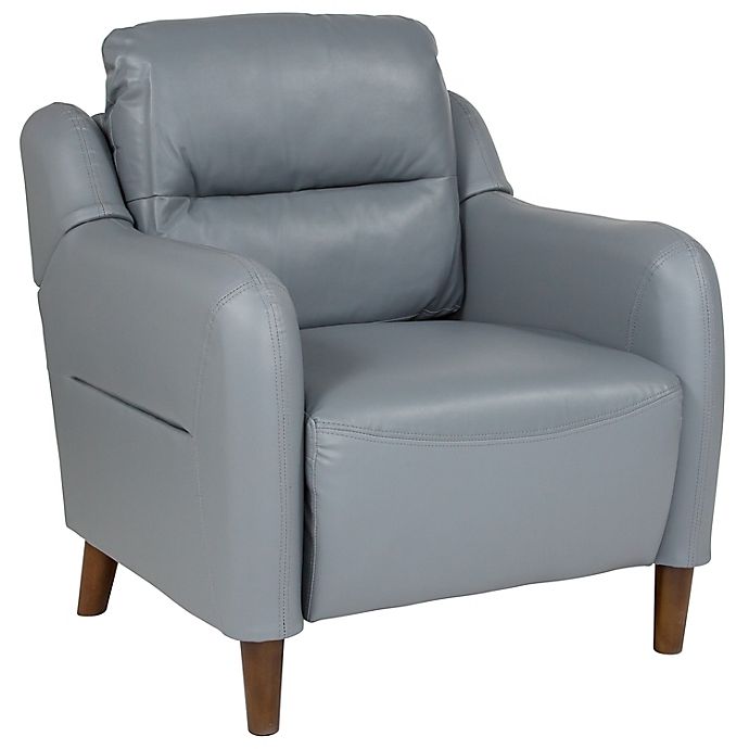 Flash Furniture Newton Hill Bustle Back, Faux Leather Armchair