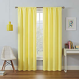 Eclipse Kendall 95-Inch Rod Pocket Room Darkening Window Curtain Panel in Lemon (Single)