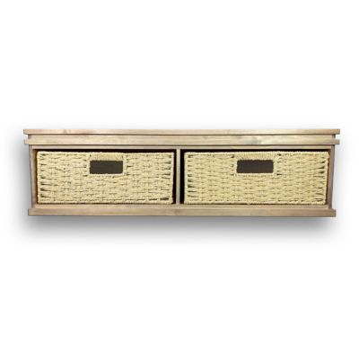 Everhome&trade; 2-Drawer Storage Shelves with Woven Baskets in Natural