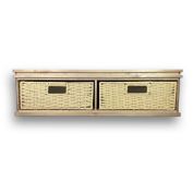 Everhome&trade; 2-Drawer Storage Shelves with Woven Baskets in Natural