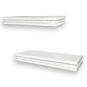 Everhome&trade; Decorative Wood Shelves in White Wash (Set of 2)