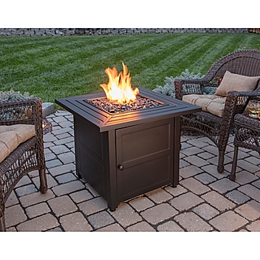 UniFlame&reg; Propane Gas Outdoor Firebowl with Steel Mantel. View a larger version of this product image.