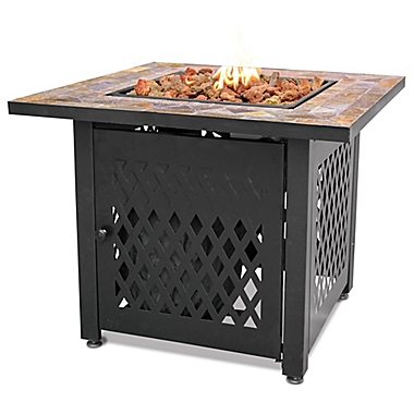 UniFlame&reg; Endless Summer&reg; LP Gas Fire Pit with Slate Tile Mantel. View a larger version of this product image.