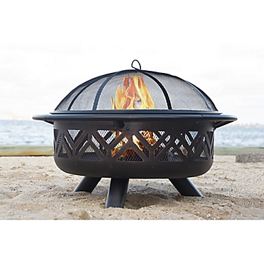 UniFlame&reg; 36-Inch Steel Wood Burning Firebowl in Oil Rubbed Bronze. View a larger version of this product image.