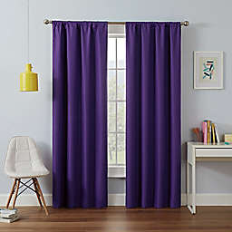 Eclipse Kate 54-Inch Rod Pocket Room Darkening Window Curtain Panel in Purple (Single)